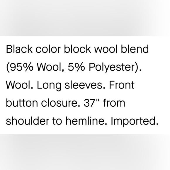 💜Peter Som Collective Colorblock Wool Coat💜 - Picture 6 of 14